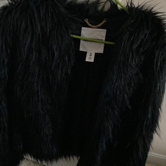 Moschino x H&M faux fur black jacket S - Picture 4 of 8